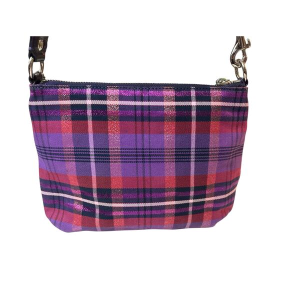 Coach Poppy Tartan Plaid Purple Crossbody Bag EUC! - Picture 2 of 10